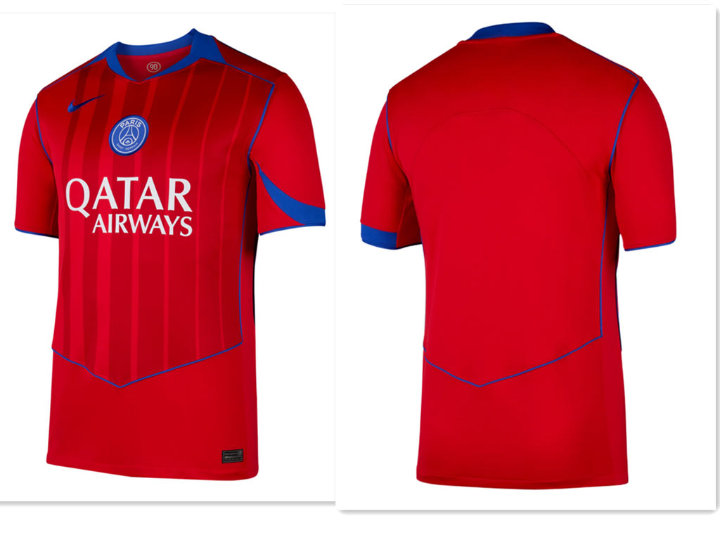 Youth Nike Paris Saint Germain Red 3rd 2025 2026 Shirt
