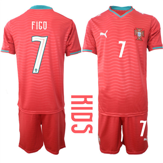 Youth Portugal FIGO National Team FIFA x World Cup 2026 Home Red On Eusebio special edition Kids Jersey