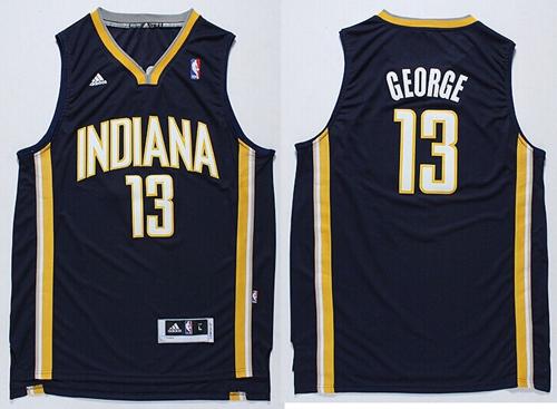 Revolution 30 Pacers #13 Paul George Navy Blue Stitched NBA Jersey