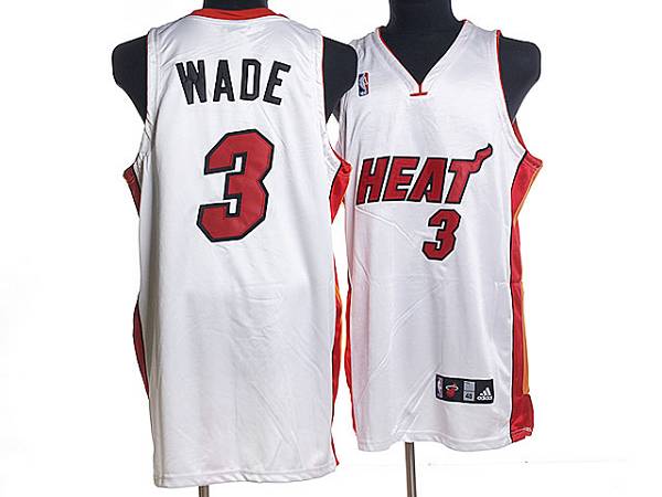 Heat #3 Dwyane Wade Stitched White NBA Jersey